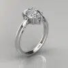 Vintage Inspired Solitaire Pear Cut Moissanite Engagement Ring