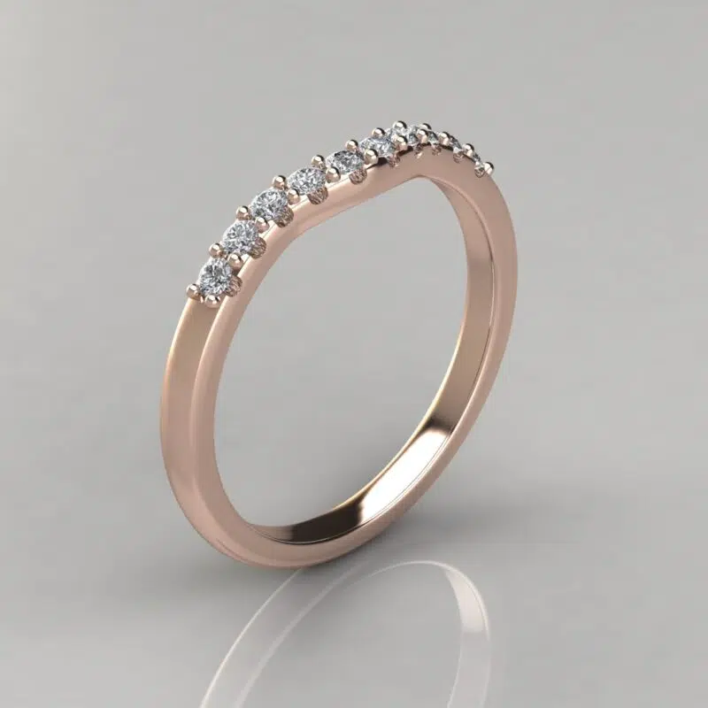 Matching Wedding Band For Petite Cathedral Oval Cut Moissanite Engagement Ring