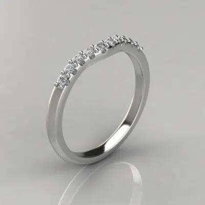 Matching Wedding Band For Petite Cathedral Oval Cut Moissanite Engagement Ring