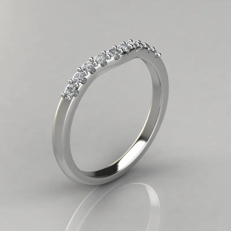 Matching Wedding Band For Petite Cathedral Oval Cut Moissanite Engagement Ring