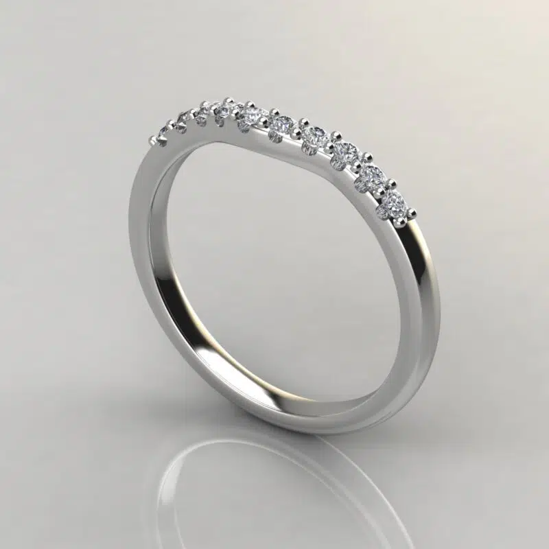 Matching Wedding Band For Petite Cathedral Oval Cut Moissanite Engagement Ring