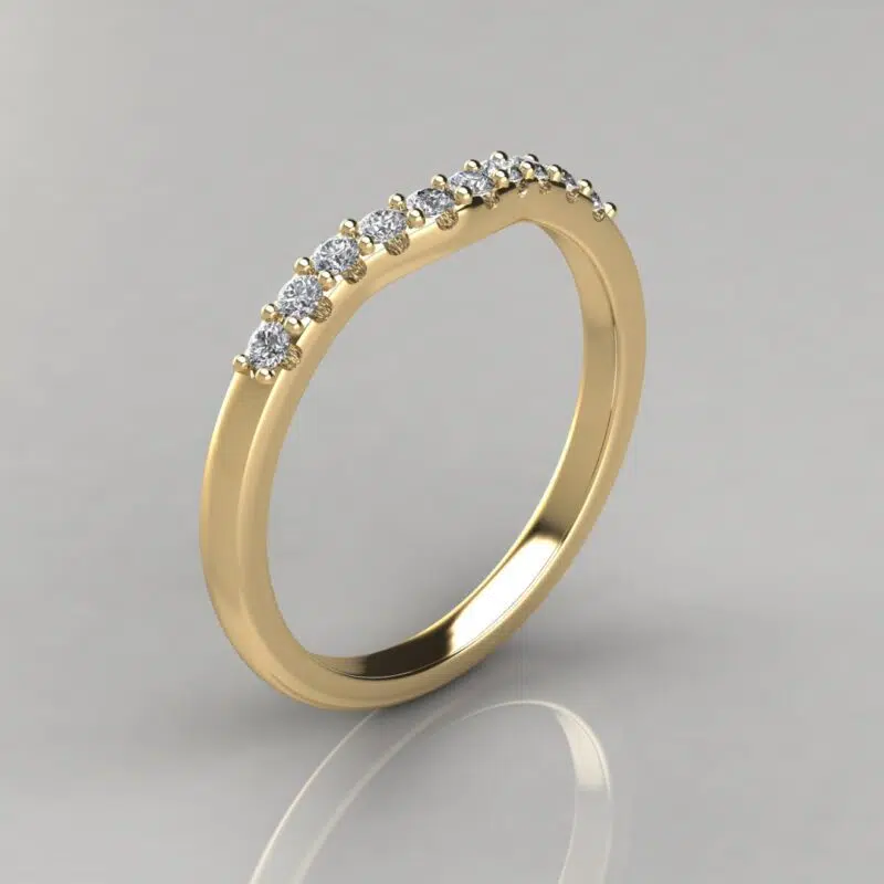 Matching Wedding Band For Petite Cathedral Oval Cut Moissanite Engagement Ring