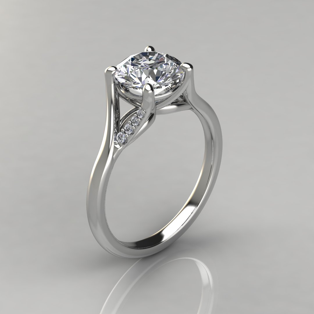 Split Shank Graduated Round Cut Moissanite Engagement Ring | Forever ...