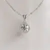 1.00 Carat Moissanite Halo Pendant