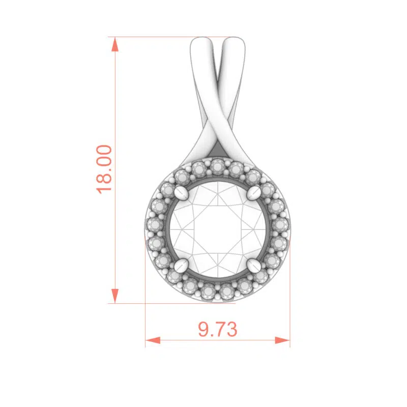 1.00 Carat Moissanite Halo Pendant