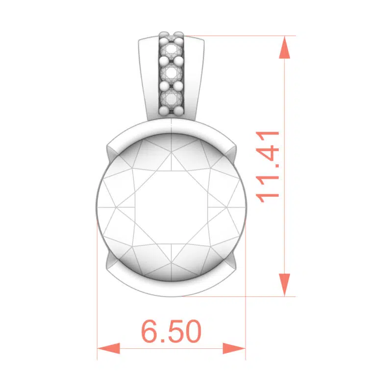 Moissanite Solitaire Pendant with Half-Bezel Setting