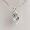 Twist Moissanite Pendant with Shared Prongs
