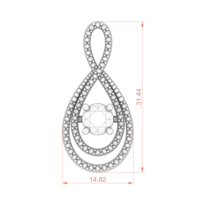 Teardrop Double Halo Moissanite Pendant