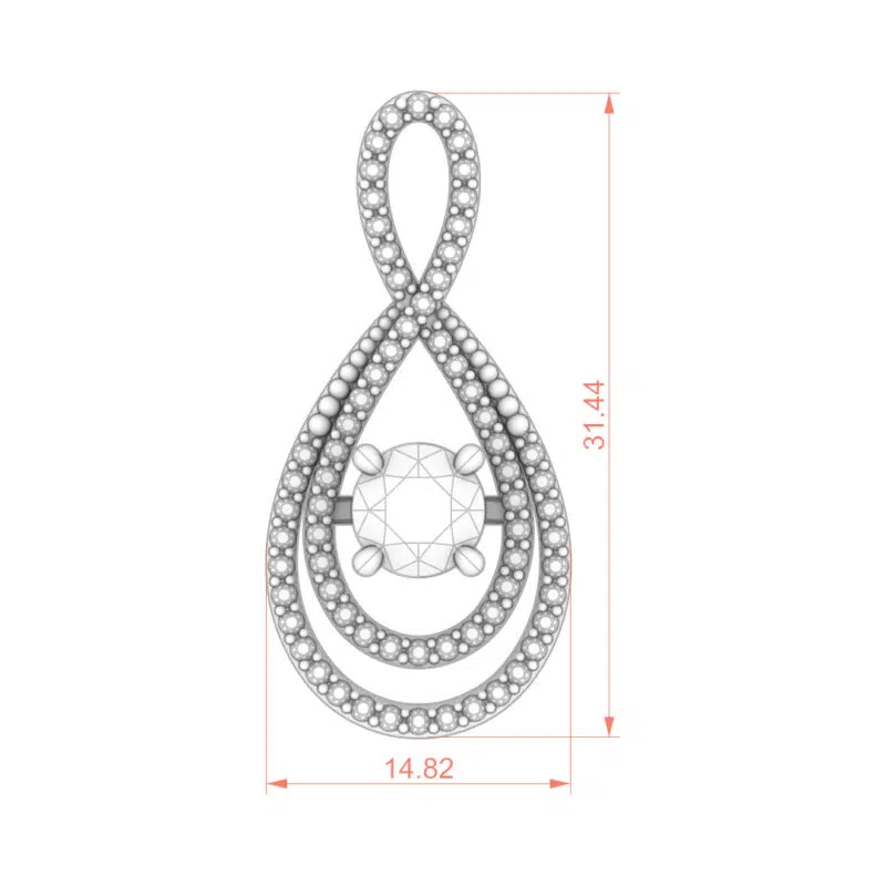 Teardrop Double Halo Moissanite Pendant
