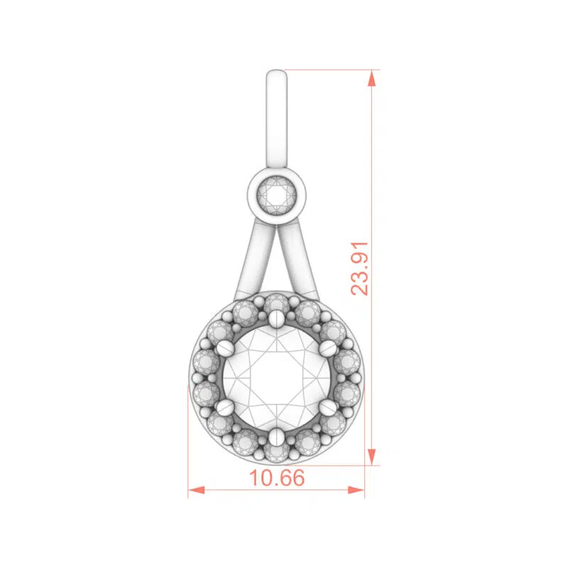 Halo Moissanite Pendant with Bezel Accent