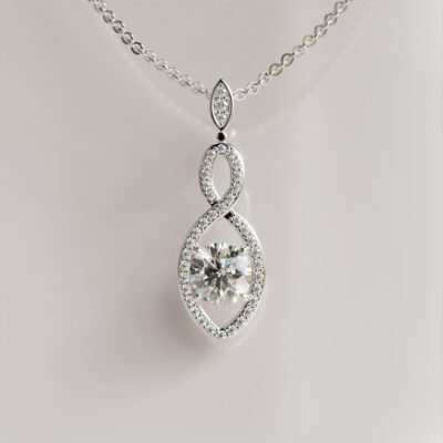 Infinity Loop Moissanite Pendant Necklace