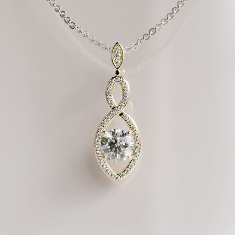 Infinity Loop Moissanite Pendant Necklace