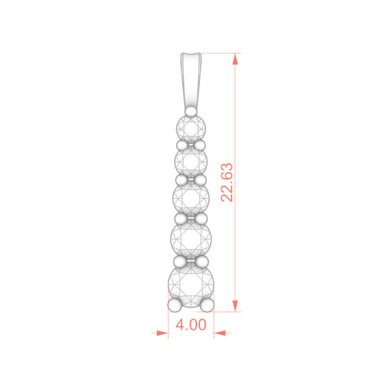 Graduated Moissanite Drop Pendant