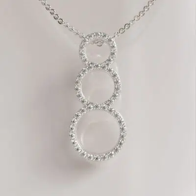 Triple Circle Moissanite Infinity Pendant