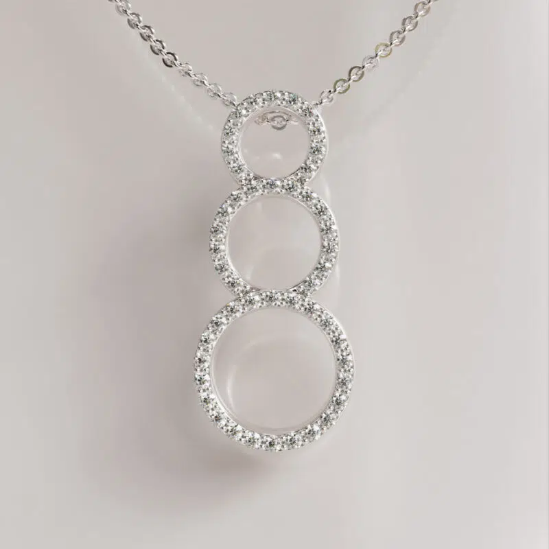 Triple Circle Moissanite Infinity Pendant