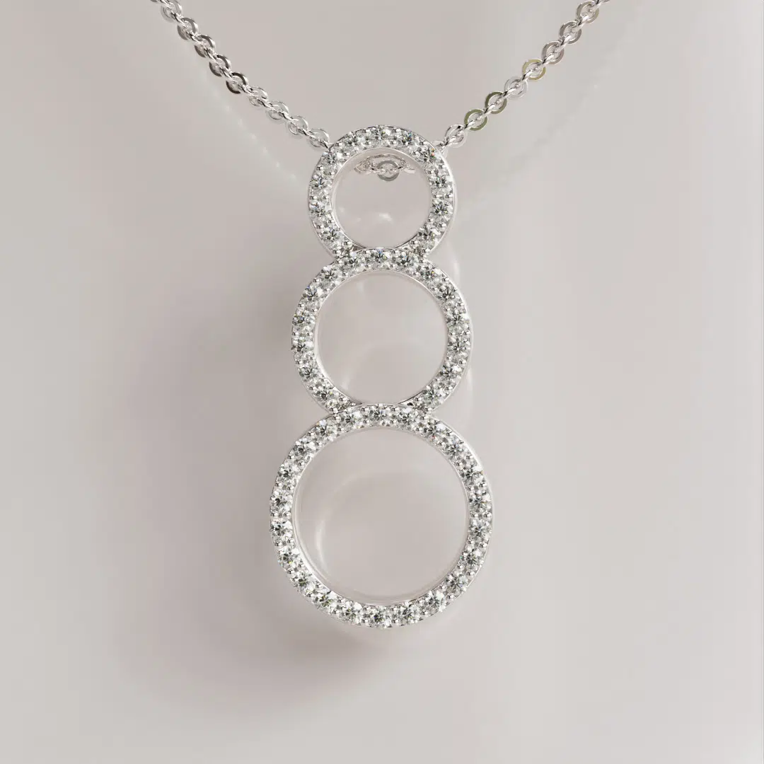 Triple Circle Moissanite Infinity Pendant