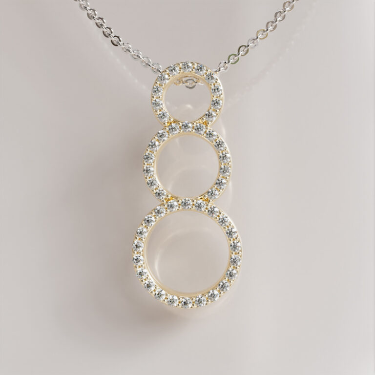 Moissanite Triple-Pendant Necklace