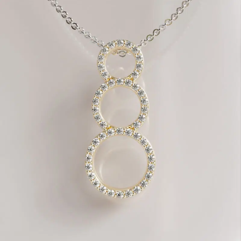 Triple Circle Moissanite Infinity Pendant