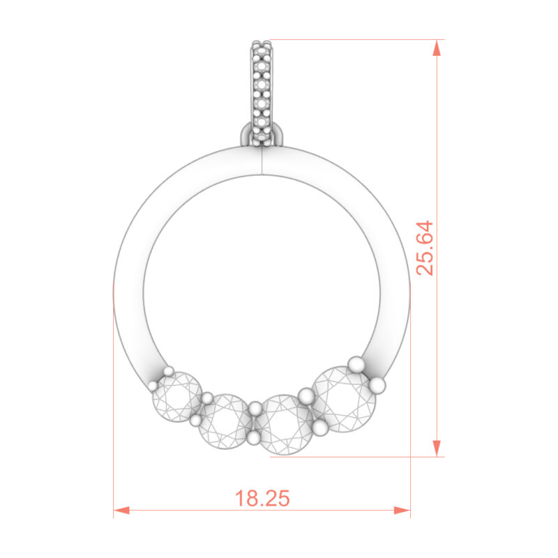 Moissanite-Accented Circle Pendant Necklace