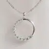 Half-Moon Moissanite Circle Pendant Necklace
