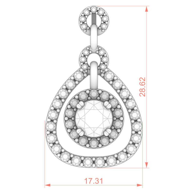 Double Halo Moissanite Pendant with Teardrop Design