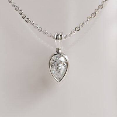 Pear-Shaped Moissanite Pendant Bezel