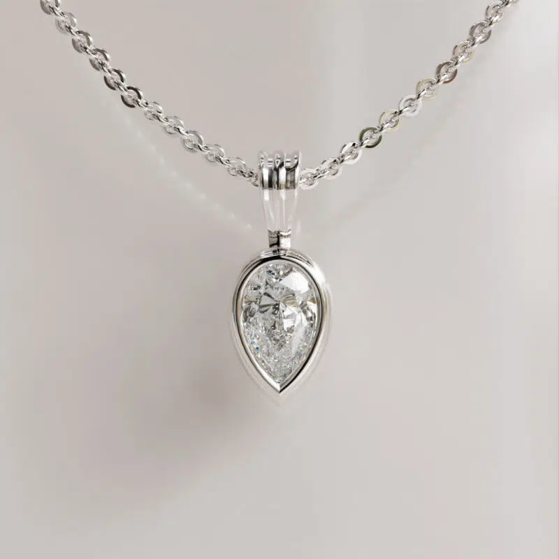 Pear-Shaped Moissanite Pendant Bezel