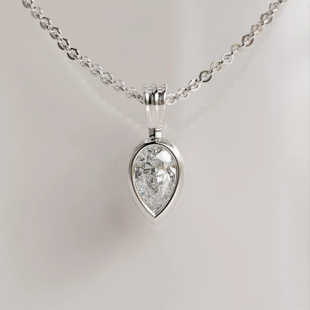 Pear-Shaped Moissanite Pendant Bezel