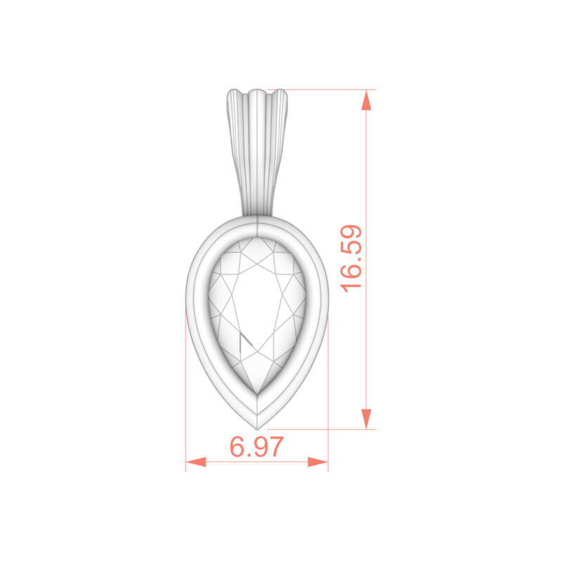 Pear-Shaped Moissanite Pendant Bezel