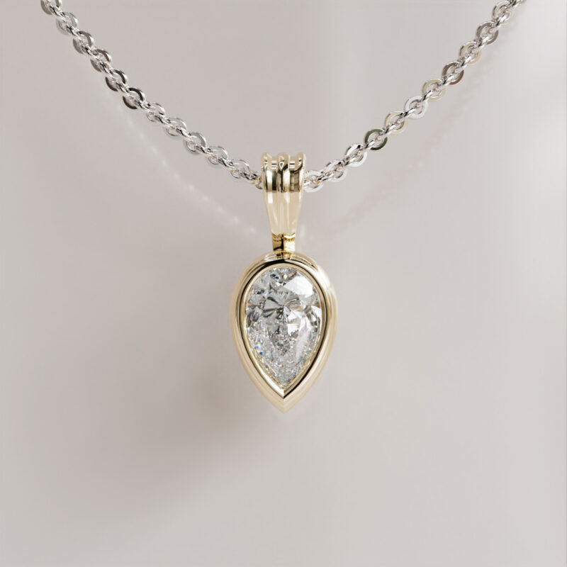 Pear-Shaped Moissanite Pendant Bezel