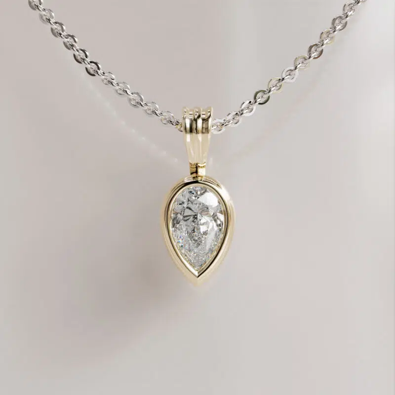 Pear-Shaped Moissanite Pendant Bezel