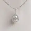 Halo Pear-Cut Moissanite Pendant in Classic Elegance