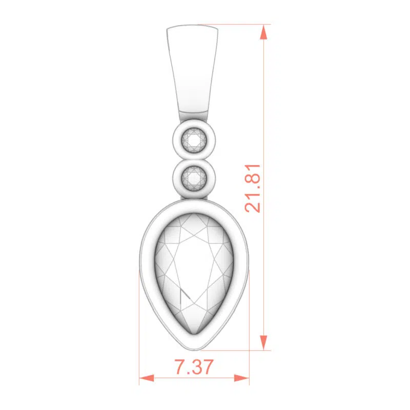 Trio Bezel Set Pear Moissanite Pendant