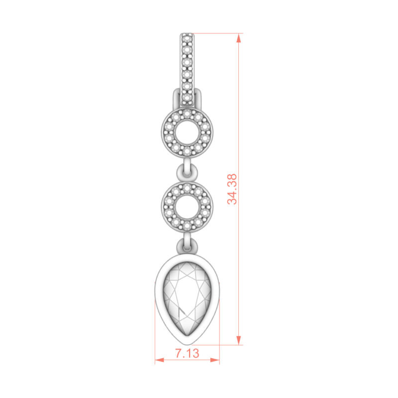 Double Circle Bezel Pear-Cut Moissanite Pendant