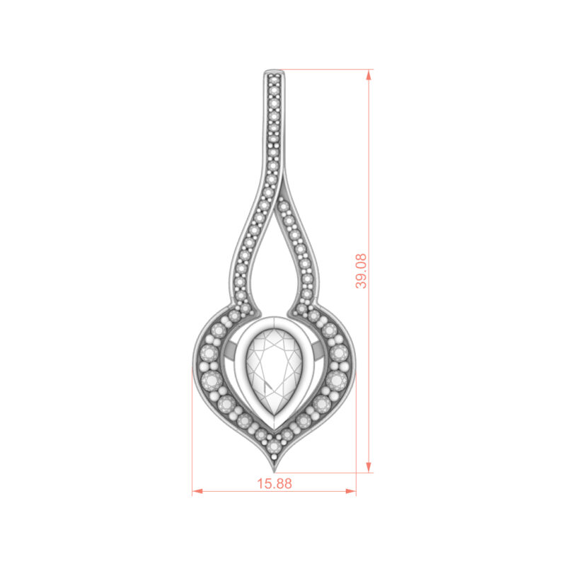 Heart-Inspired Pear-Cut Moissanite Pendant