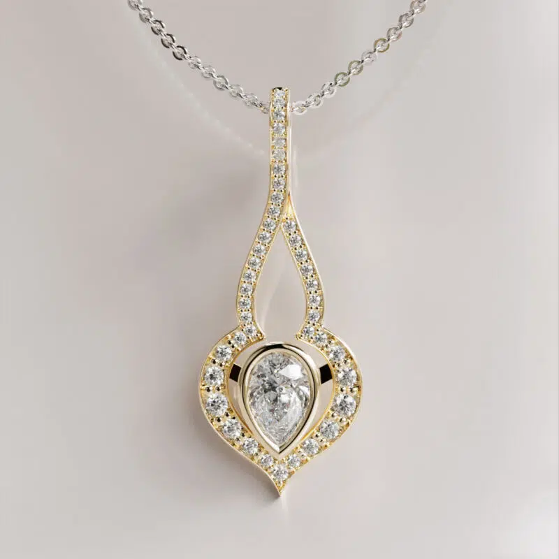 Heart-Inspired Pear-Cut Moissanite Pendant
