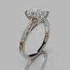 Petite Cathedral Radiant Cut Moissanite Engagement Ring