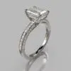 Three Sided Radiant Cut Moissanite Engagement Ring