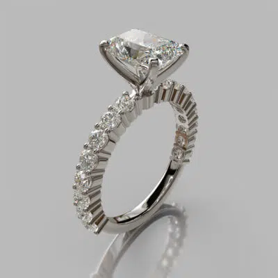 Common Prong Radiant Cut Moissanite Engagement Ring