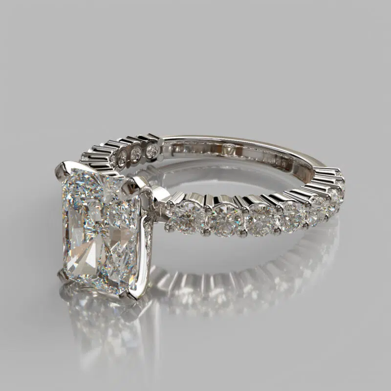Common Prong Radiant Cut Moissanite Engagement Ring