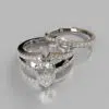 Moissanite Split Shank Pave Pear Cut Bridal Set