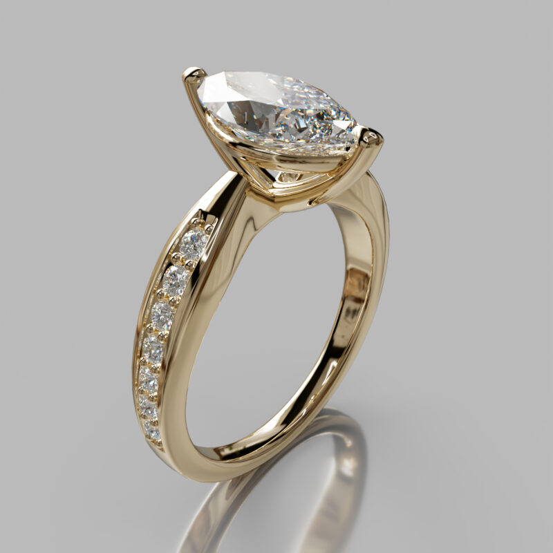Marquise Cut White Gold Moissanite Engagement Ring