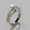 Split Shank Bezel Marquise Cut Moissanite Engagement Ring