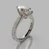 Crown Head Marquise Cut Moissanite Engagement Ring