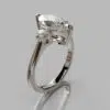 Three Stone Marquise Cut Moissanite Engagement Ring