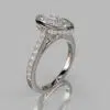 Bezel Halo Marquise Cut Moissanite Engagement Ring