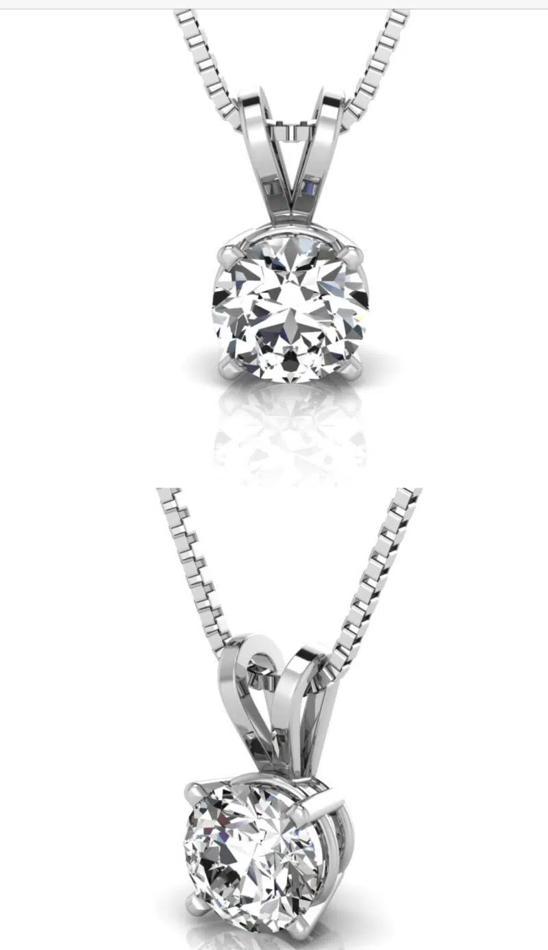 1.25 Carat Moissanite Round Cut Pendant