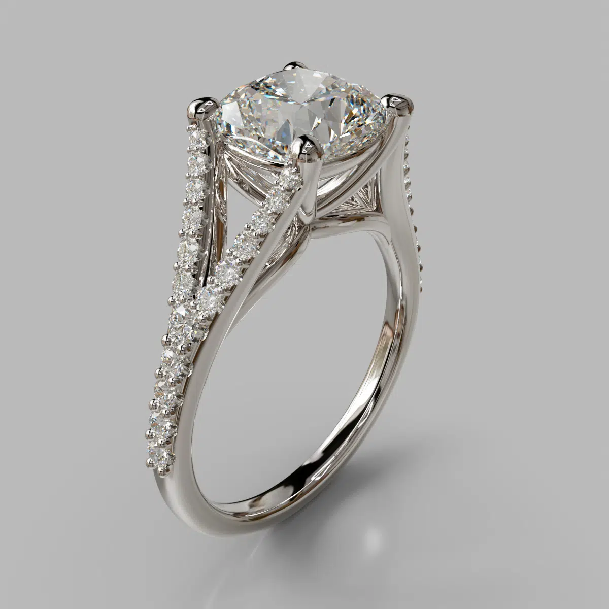 Moissanite Cushion Cut Split Shank Engagement ring Moissanite Cushion Cut Split Shank Engagement ring
