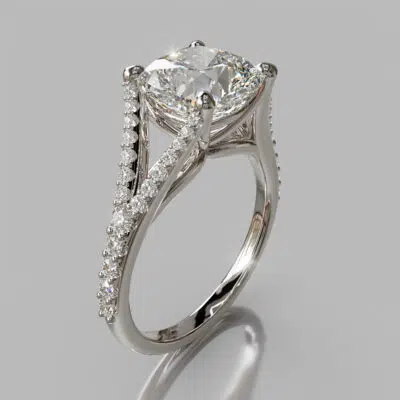 Moissanite Cushion Cut Split Shank Engagement ring Moissanite Cushion Cut Split Shank Engagement ring