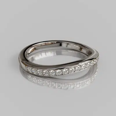 Matching Wedding Band For Solitaire Split Shank Radiant Moissanite Engagement Ring